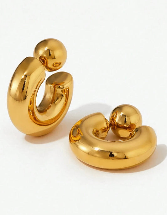 Bohemian Style Stainless Steel Baroque Design Earrings