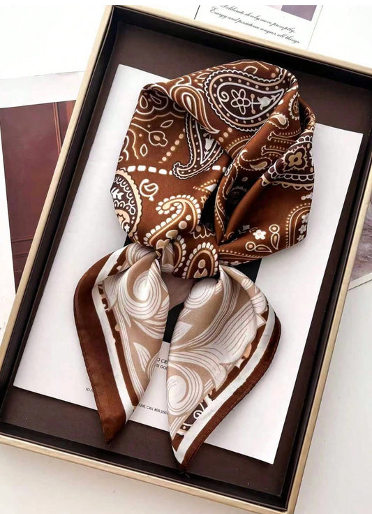 Western Pattern Brown Scarf/Bandana