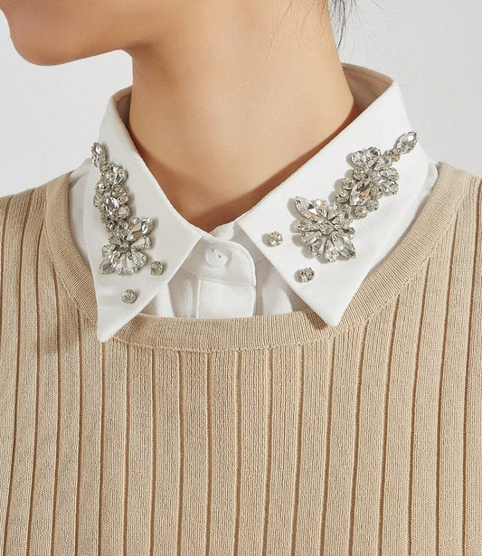 Pearl Studded Clear Detachable Collar