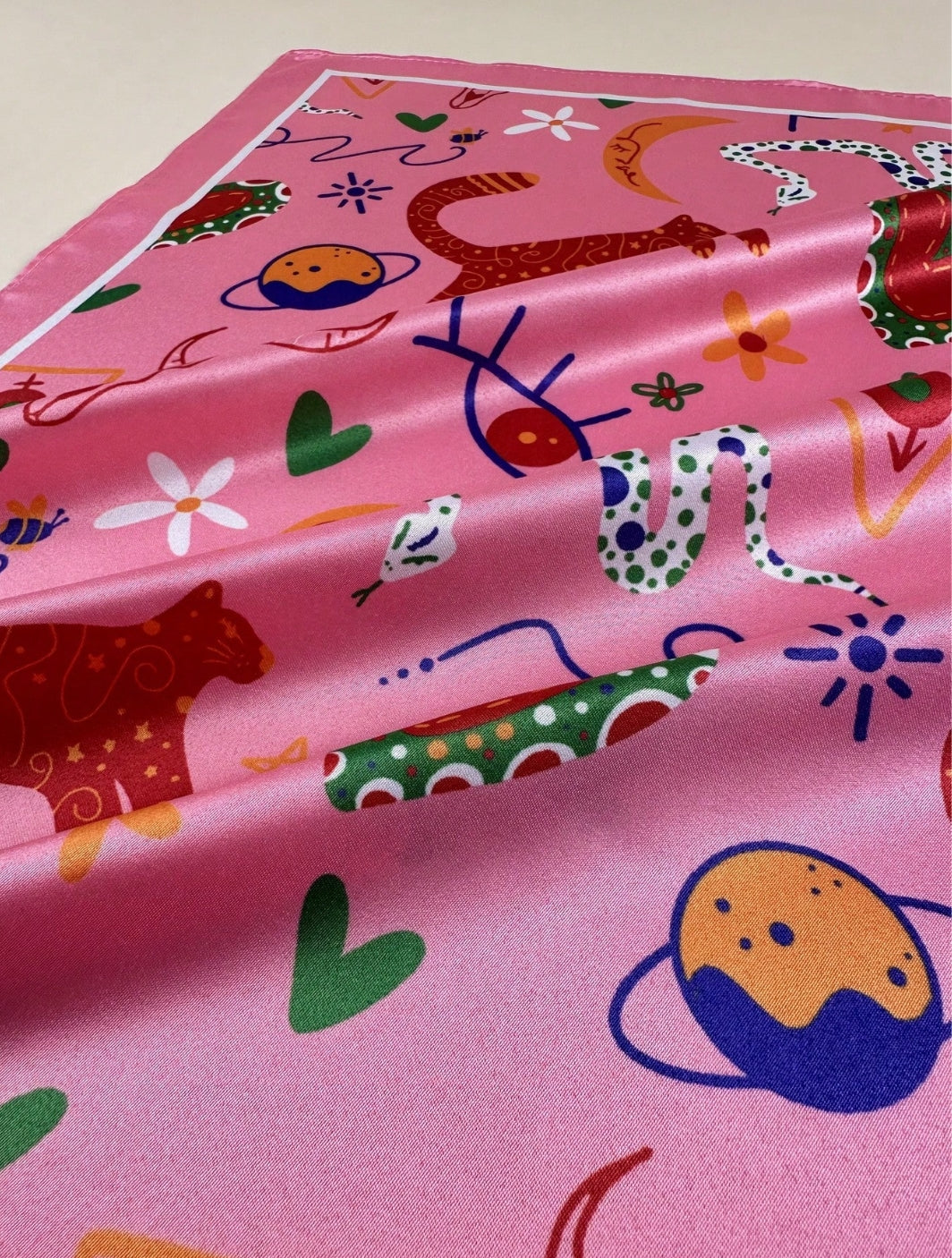 Retro multicolor pink western Scarf/Bandana