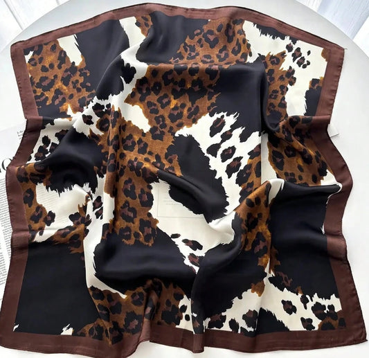 Retro Leopard Print Scarf/Bandana