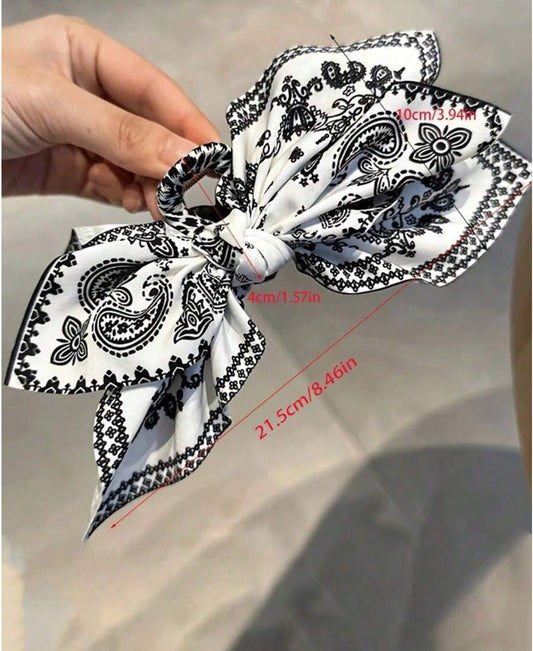 Butterfly Claw Hair Clip with Bow Tie and Tassel