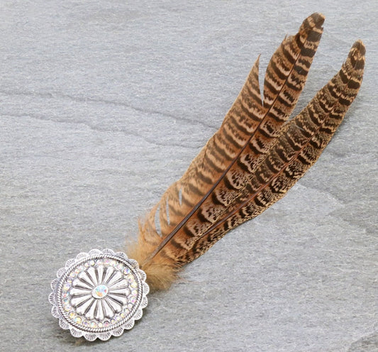 10″ Feather & Concho Hat Pin