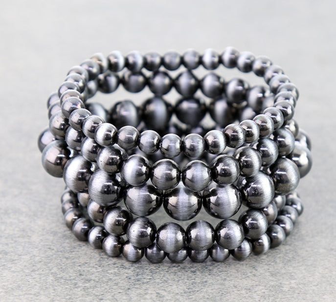 Navajo Style Pearl Stackable Bracelet