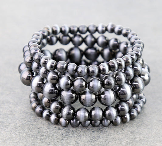 Navajo Style Pearl Stackable Bracelet