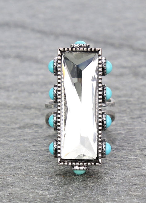 Bar Stone Cuff Ring