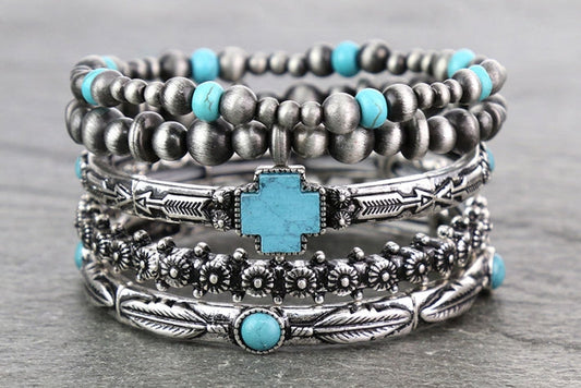 Western Design Stone Stackable Bracelets