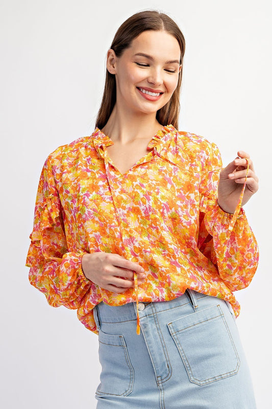 FLORAL PRINTED BLOUSE TOP