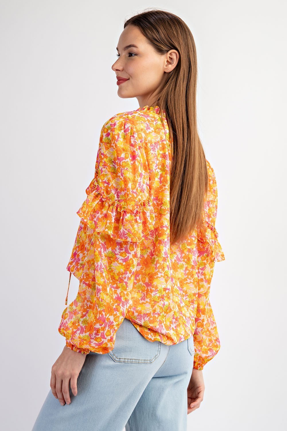 FLORAL PRINTED BLOUSE TOP