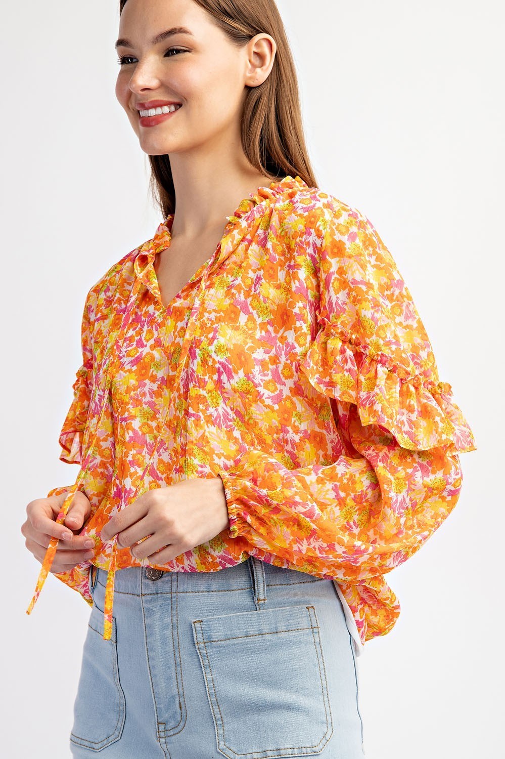 FLORAL PRINTED BLOUSE TOP