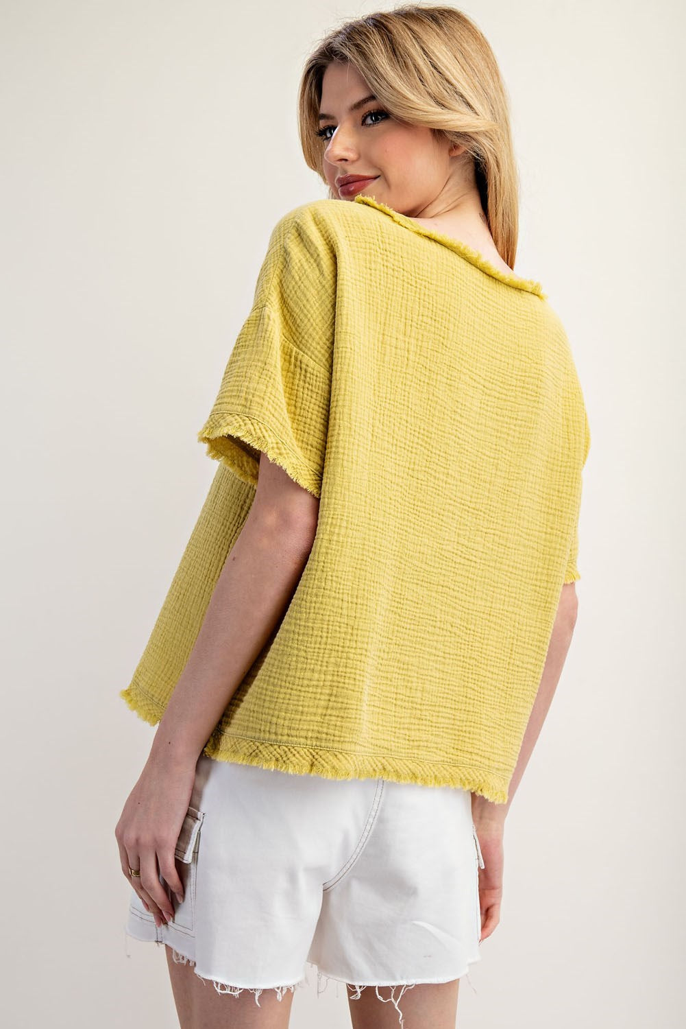 Mineral Washed Cotton Gauze Top