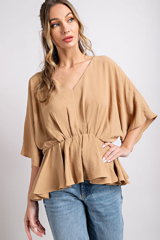 V NECK SHORT SLEEVE TOP