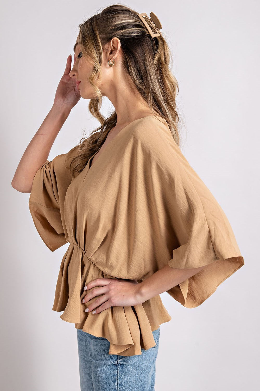 V NECK SHORT SLEEVE TOP