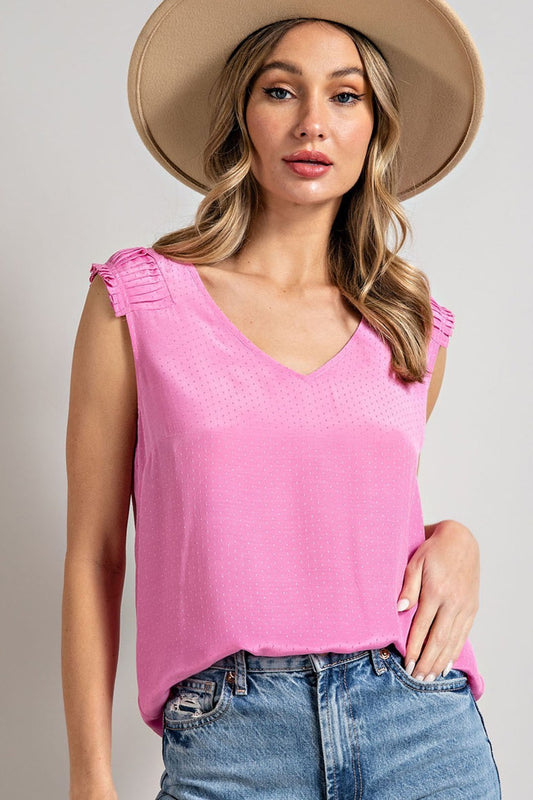 SHOULDER DETAILED V-NECK TOP