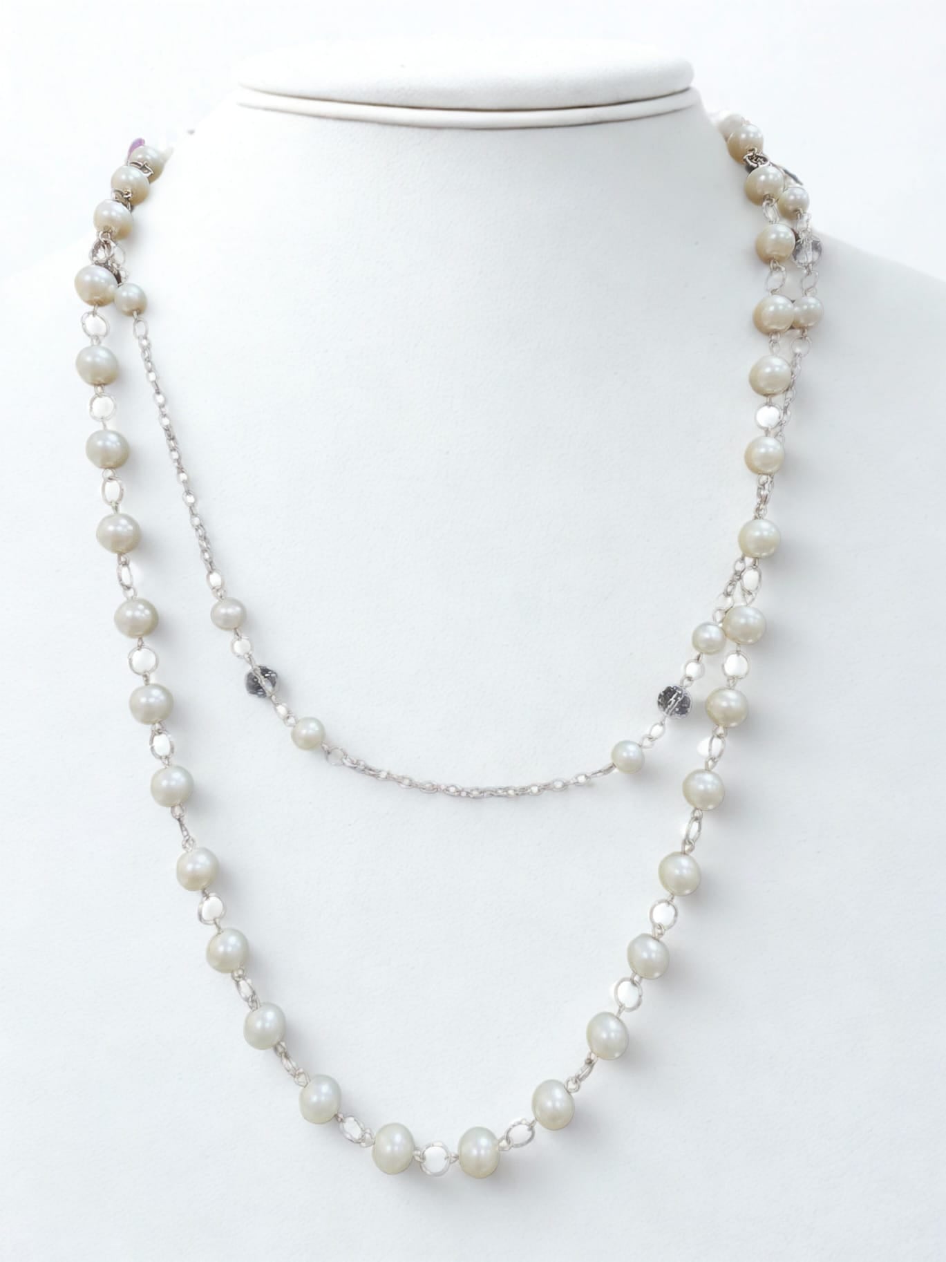 2 Layer White Pearl Necklace