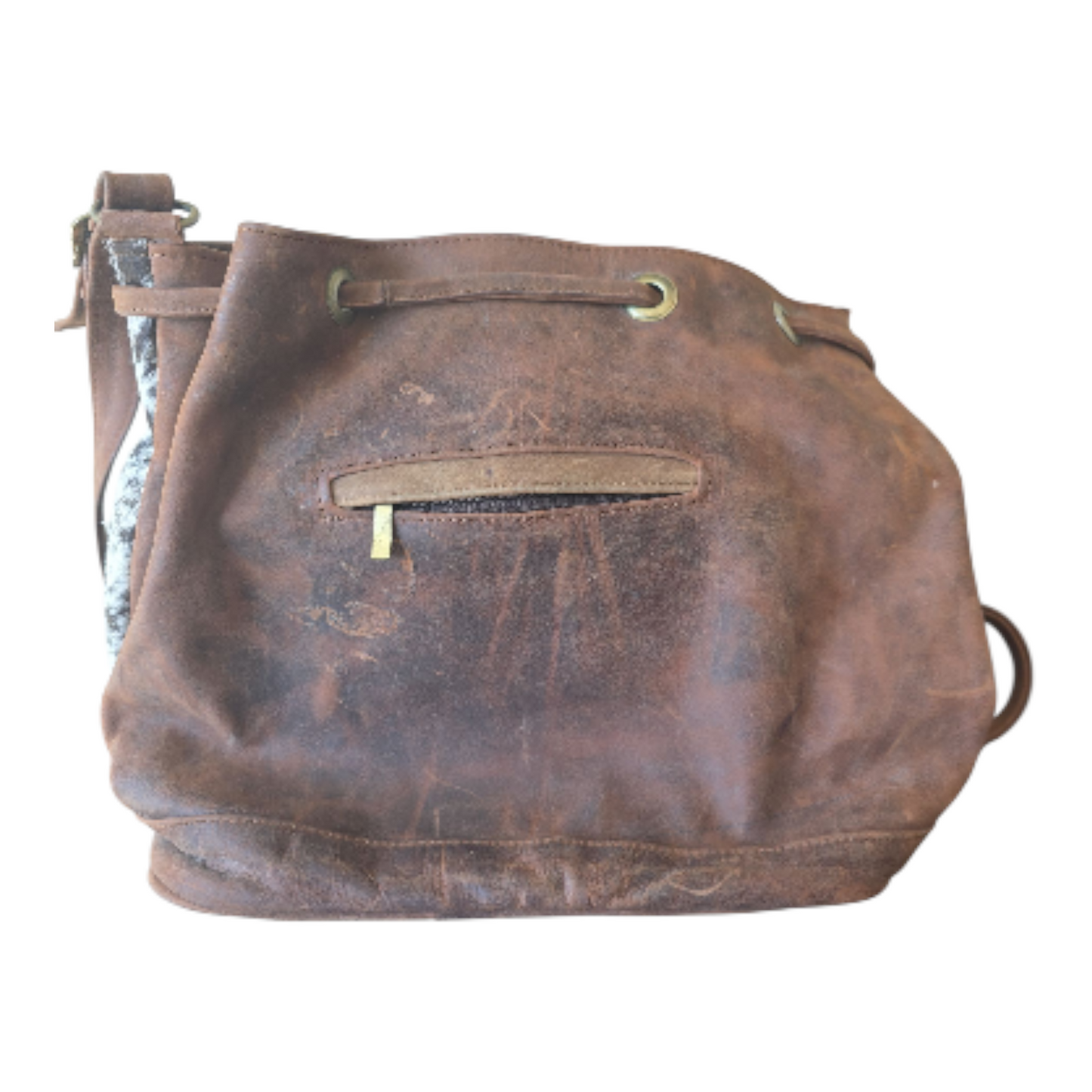 BROWN/WHITE COWHAIR HANDBAG - PRELOVE