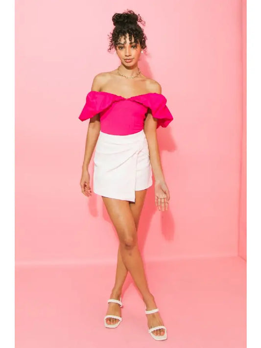 A Twill Denim Skort Small
